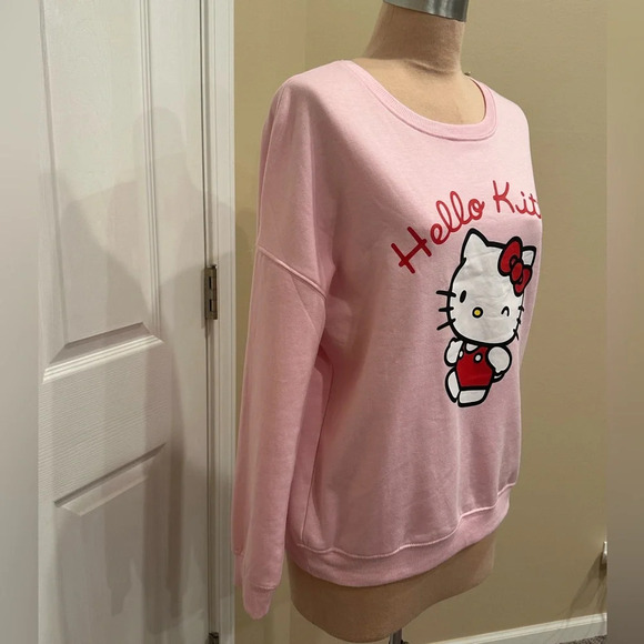 Hello Kitty Sanrio Pink Graphic Crewneck Sweatshirt Pullover Kawaii Size Medium - Picture 5 of 7